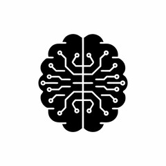 creative details AI brain chip icon Vector Illustration