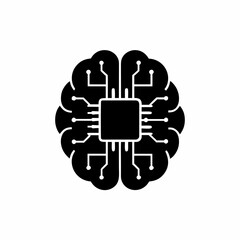 creative details AI brain chip icon Vector Illustration