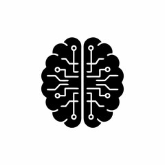 creative details AI brain chip icon Vector Illustration