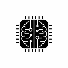 creative details AI brain chip icon Vector Illustration