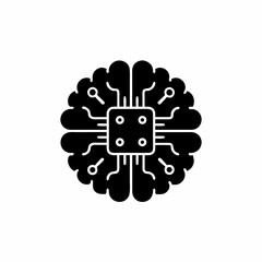 creative details AI brain chip icon Vector Illustration