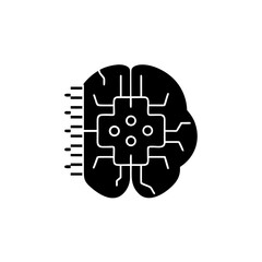 creative details AI brain chip icon Vector Illustration