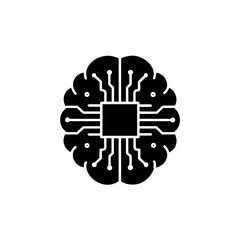 creative details AI brain chip icon Vector Illustration