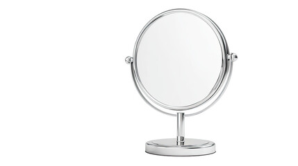 Fototapeta premium Oval tabletop vanity mirror with chrome stand