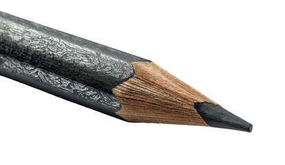 Close-up of a graphite pencil, showing textured casing and lead