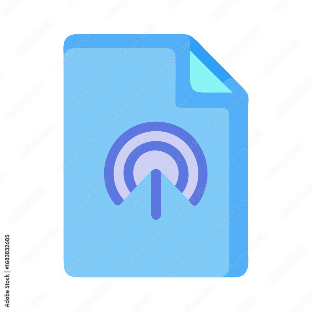 Poster file icon with upload symbol against black background