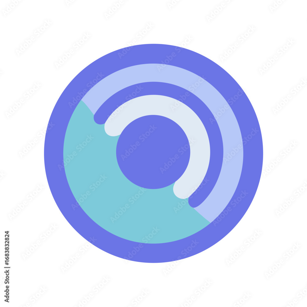 Aufkleber abstract circle design with concentric rings and color segments
