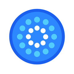 Abstract Circular Design with White and Light Blue Dots