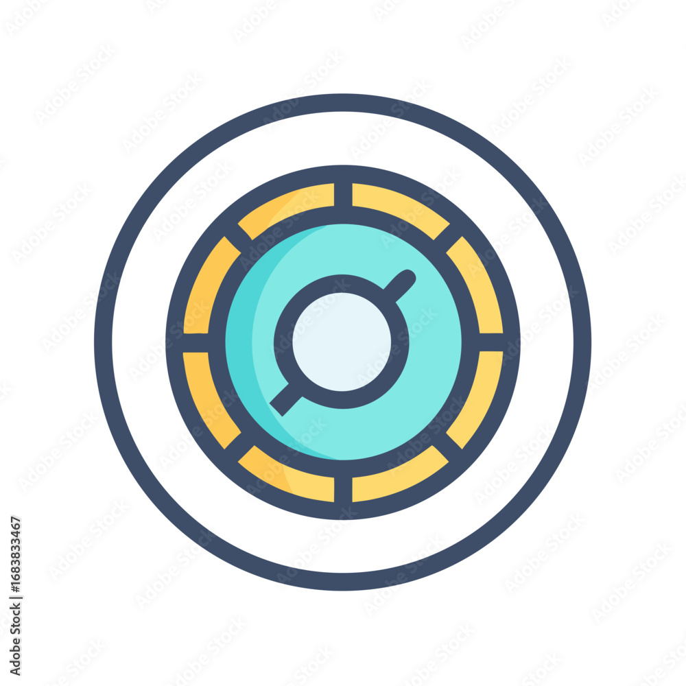 Poster abstract circular diagram depicting data or analysis process icon