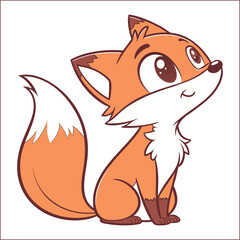 A cartoon illustration showing a colored fox and a black and white line art version of the same fox
