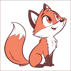 A cartoon illustration showing a colored fox and a black and white line art version of the same fox