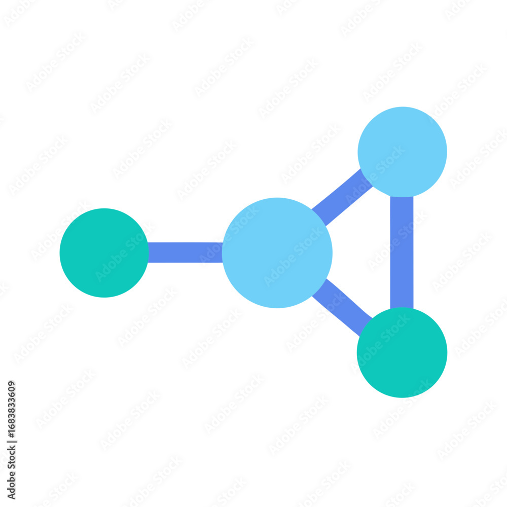 Poster network graph of linked nodes on dark background