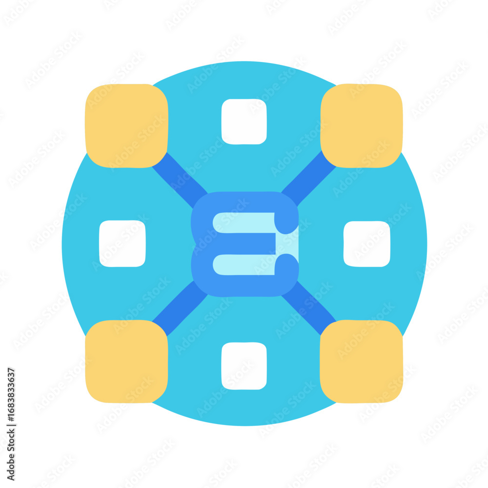 Poster abstract network of connected nodes in a clean graphic