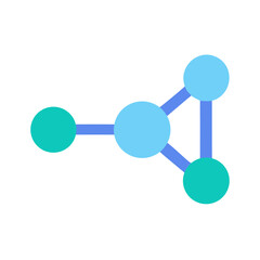 Network graph of linked nodes on dark background