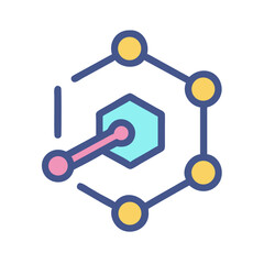 Abstract Network Graphic with Connection Points on Black Background