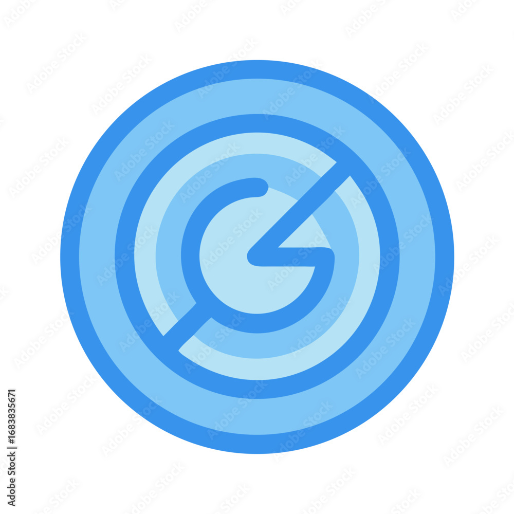 Aufkleber abstract circular graphic with incomplete shape inside concentric circles