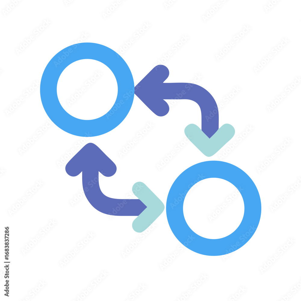 Poster circular process flow chart diagram with arrows