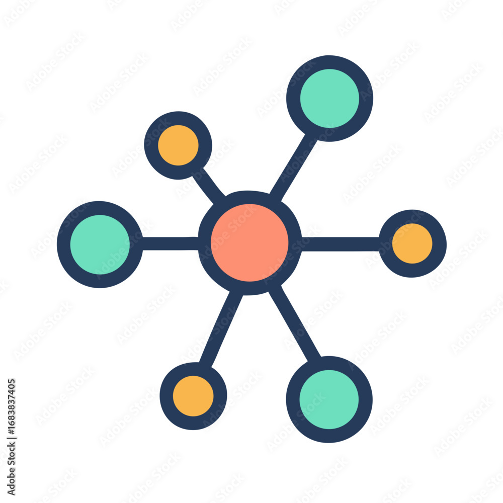 Aufkleber network connection symbol representing communication and data exchange
