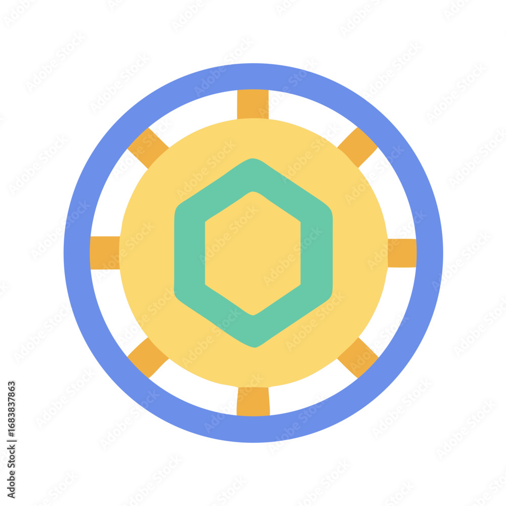 Poster abstract circular design with geometric shapes on black background
