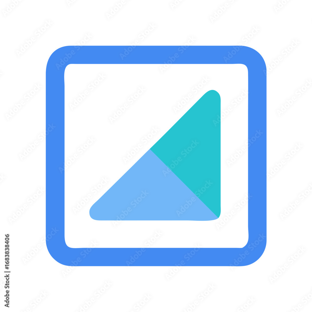 Poster abstract triangle element inside square frame on black background