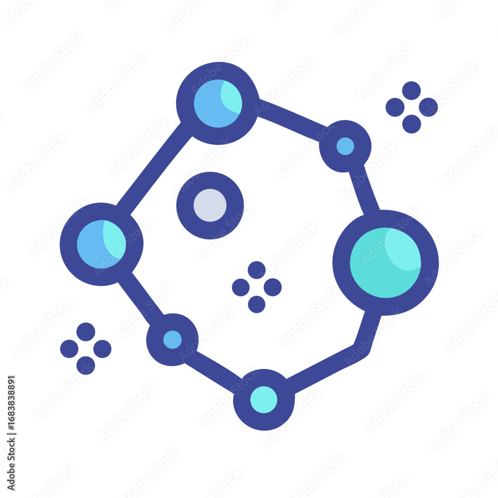Poster stylized constellation diagram with connecting lines and circular nodes