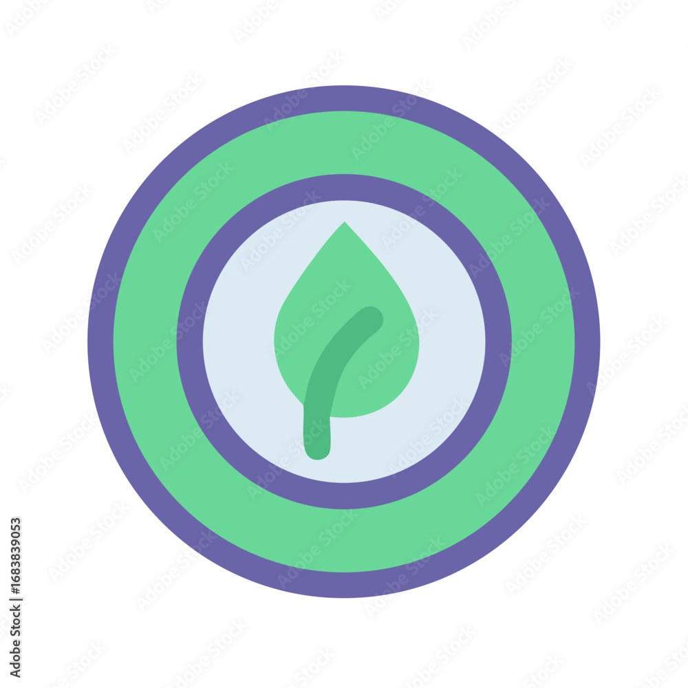 Aufkleber abstract leaf symbol in circular frame minimalist vector design