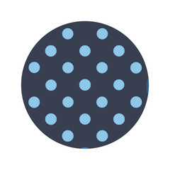Minimalist circle design with polka dot pattern on black