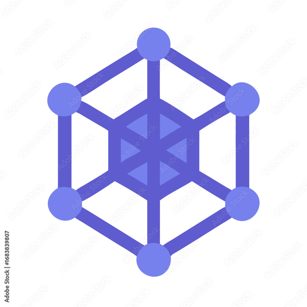 Poster geometric structure composed of circles and connecting lines