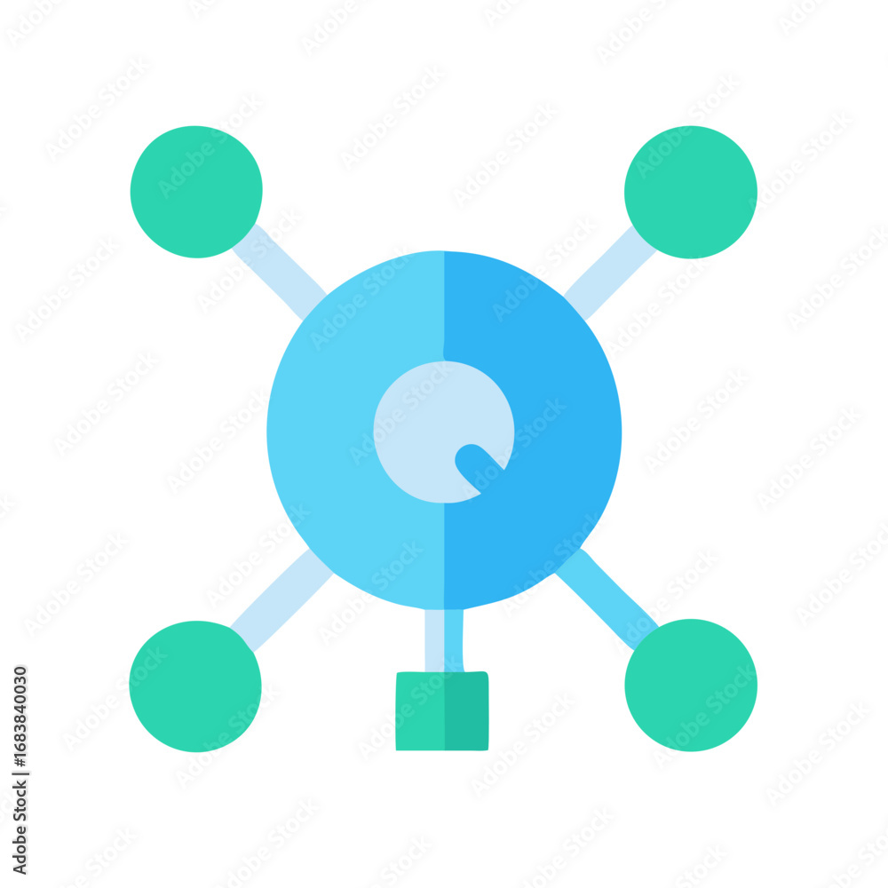 Poster connectivity network diagram with nodes on a black background