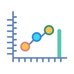 Colorful Line Graph Chart Illustrating Growth on Black Background