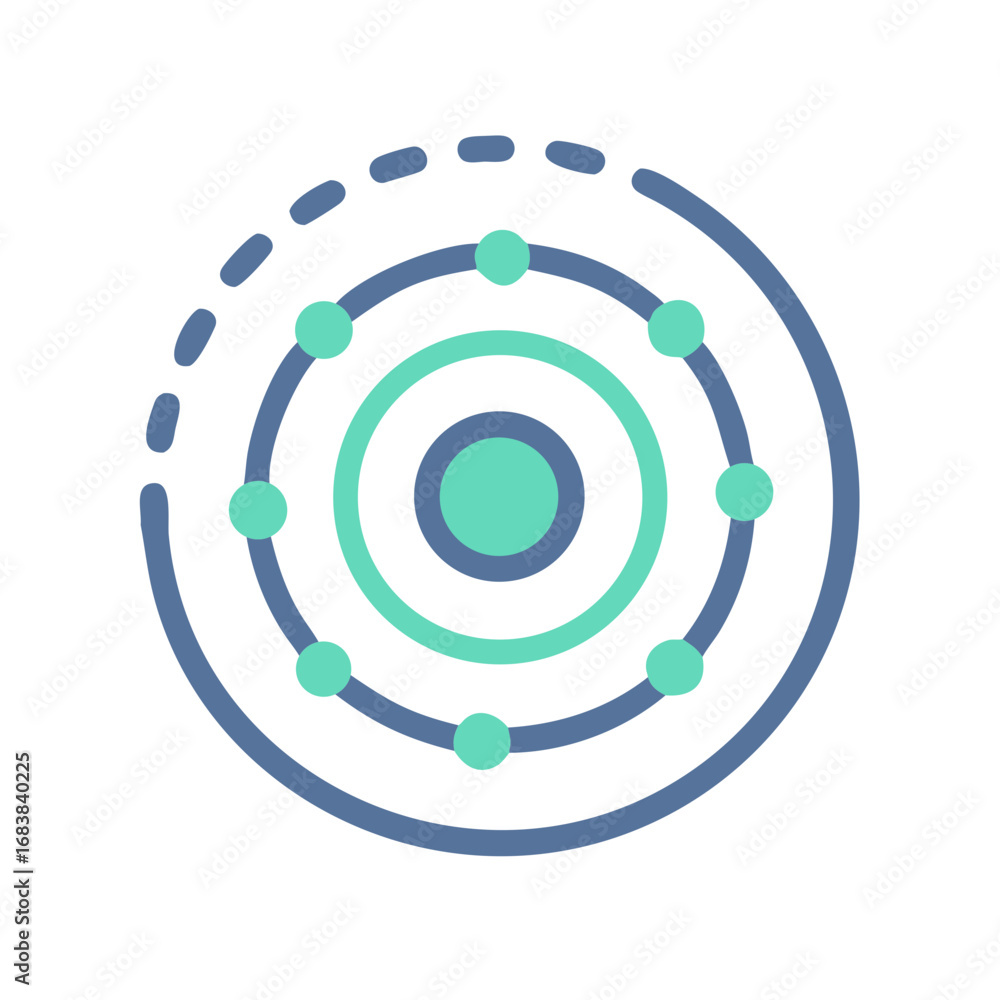Poster modern vector design of concentric circles with dots illustration