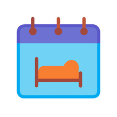 Hotel reservation date icon in simple flat design
