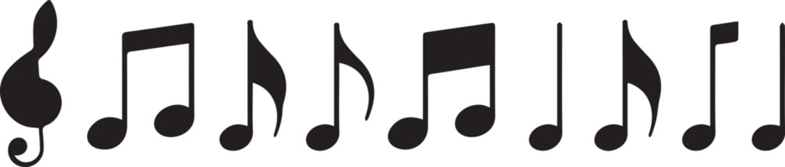 Music notes icon set, Music notes symbol, vector illustration