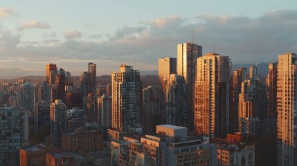 Obraz premium Vancouver City Sunset Skyline