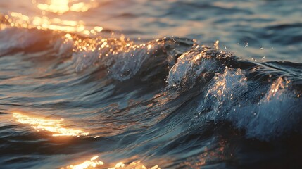 Fototapeta premium Golden Sunset Waves