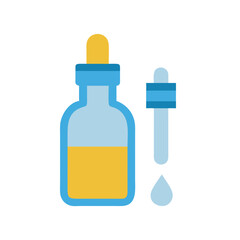 Essential oil bottle with dropper minimal flat illustration