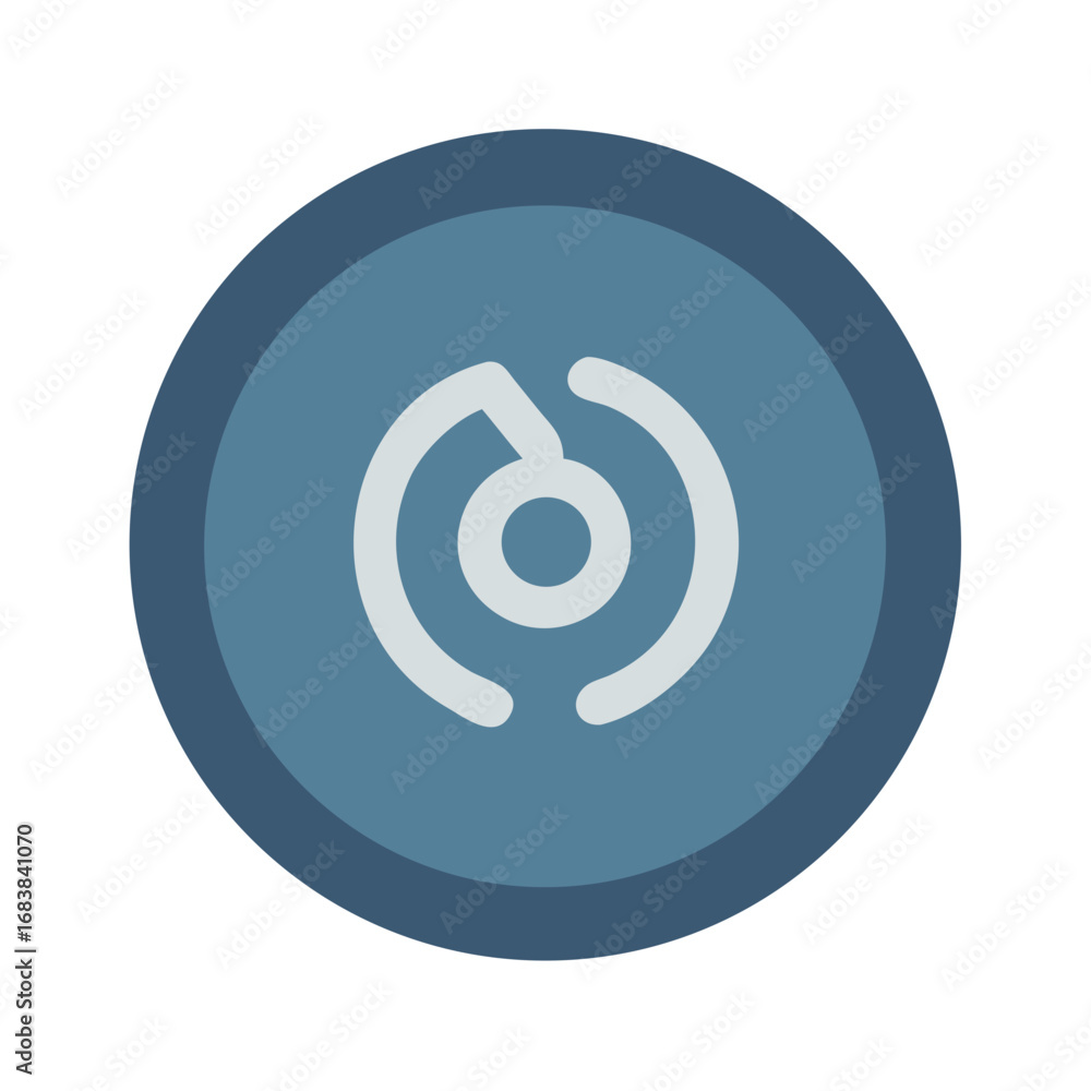 Poster abstract circular icon with concentric design on black background