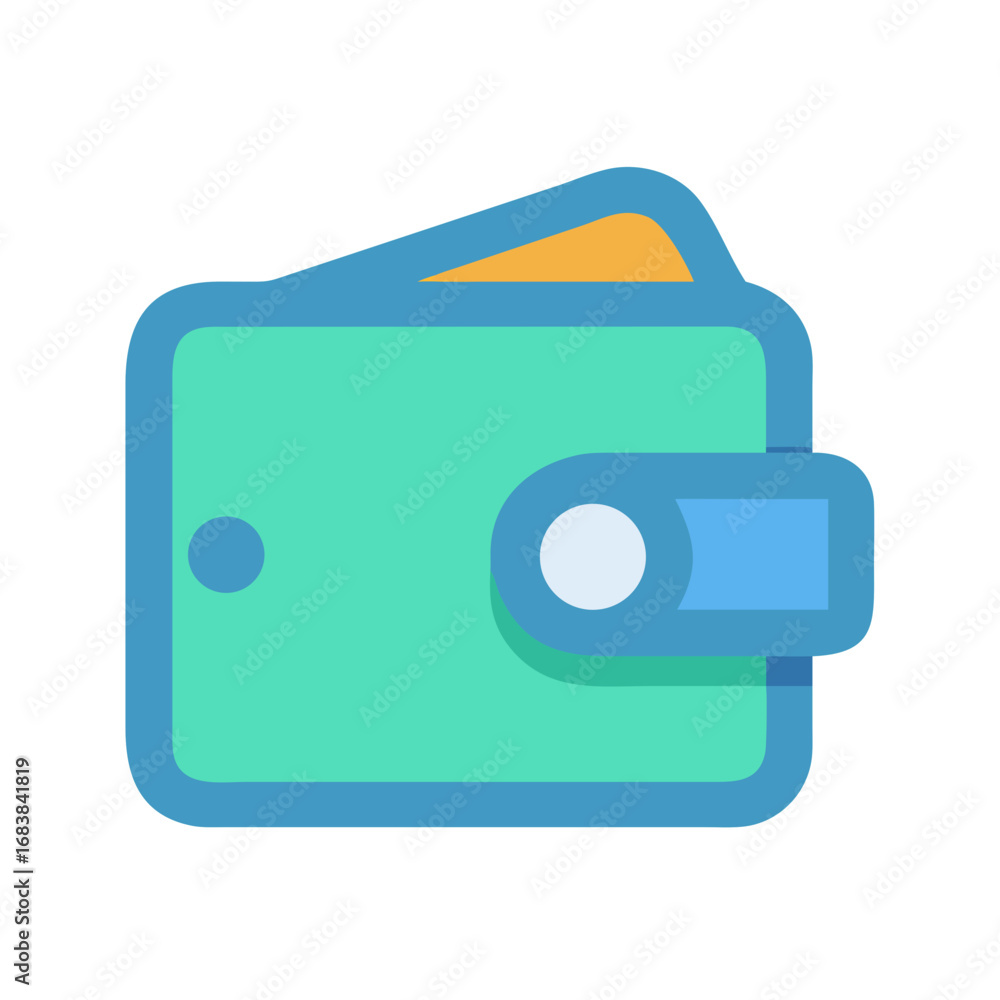 Poster minimalistic wallet icon in flat design for digital use