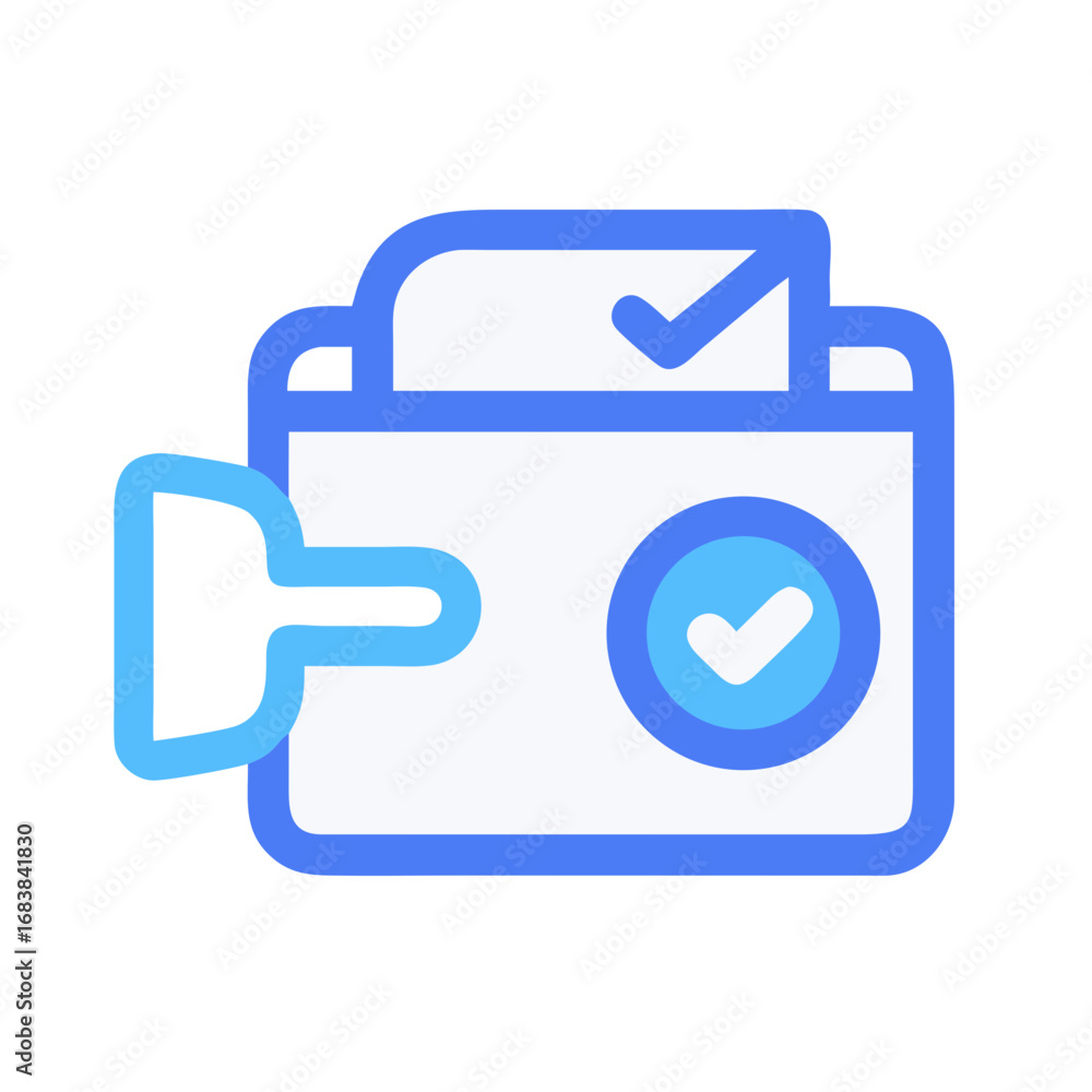 Aufkleber file folder with check marks in flat icon style