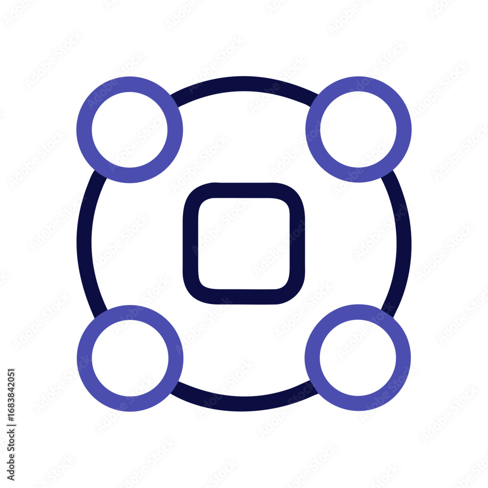 Aufkleber abstract geometric pattern with connecting circles and central square