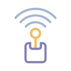 Wireless communication icon isolated on black background illustration design