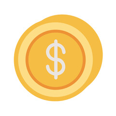 Stylized dollar coin on black background displaying wealth concept