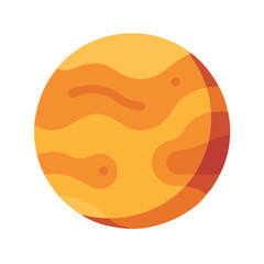 Stylized planet illustration with wavy surface on black background