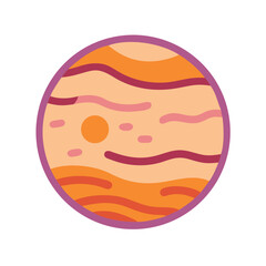 Abstract planet with orange and purple color scheme