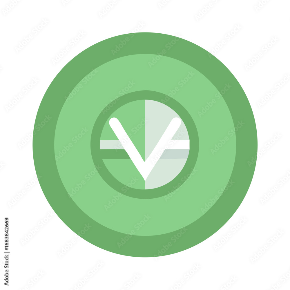 Poster green circular graphic element with abstract clock symbol