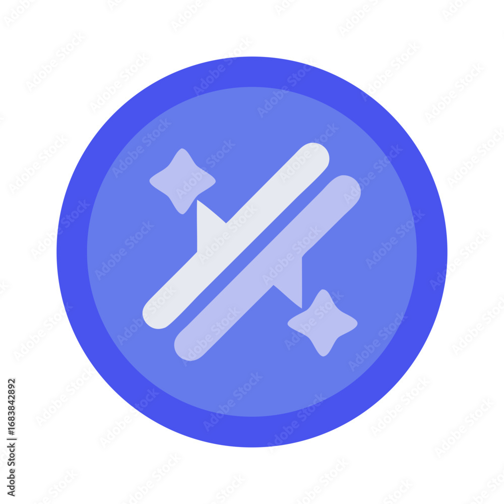 Poster abstract icon depicting stars with crossed lines design element