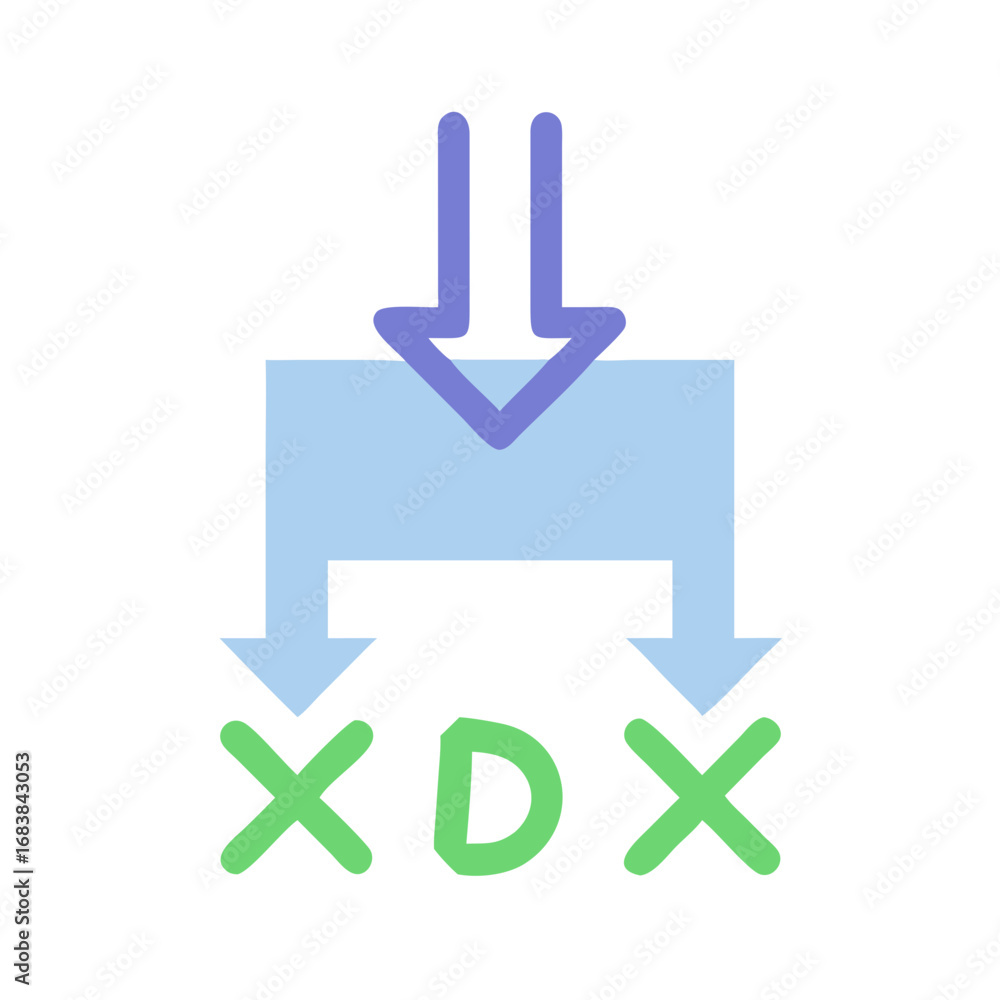 Aufkleber diagram showing a decision point with multiple outcomes presented visually