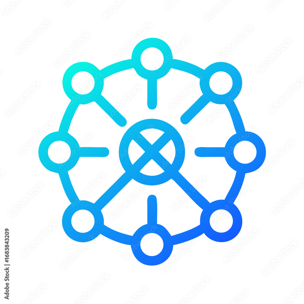 Poster abstract network communication structure with circles and lines