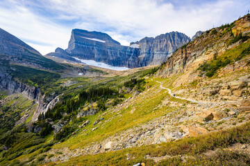 Angel Wing Mountain from the Grinnell trail at Many Glacier