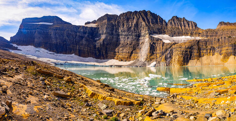 Upper Grinnell Lake with Grinnell Glacier
